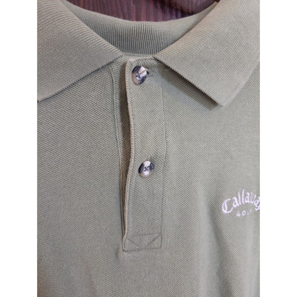 Callaway Mens Golf Polo Shirt Size XL Green Short Sleeve Collared‎ Button Cotton - Picture 2 of 11
